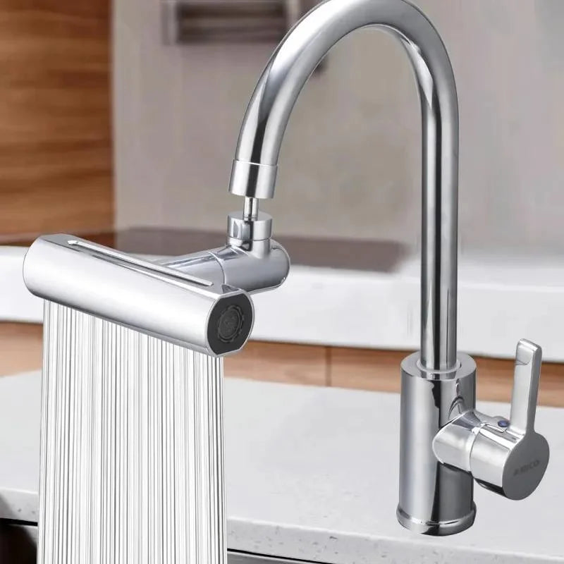 720° Swivel Waterfall Kitchen Faucet with 4 Modes - Universal Spout Sprayer for Bathroom Basin. Rainfall Sink Mixer & Tap Extender