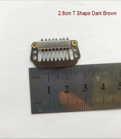 50Pcs Wig Clips Snap Clips - 2.3cm-3.6cm Black & Brown Hair Extension Weft Clips for Wig Styling & Hair Tools