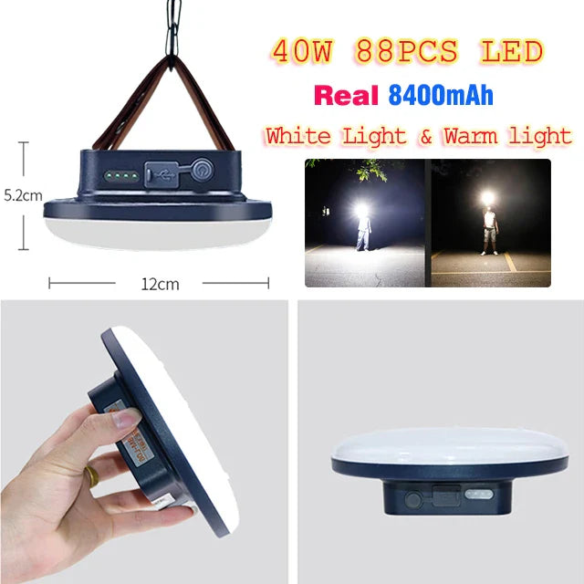 13500mAh 60W Rechargeable LED Camping Lantern – Portable Strong Light Flashlight with Magnet, Ultra Bright Tent & Work Repair Lighting for Outdoor Use