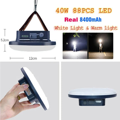 13500mAh 60W Rechargeable LED Camping Lantern – Portable Strong Light Flashlight with Magnet, Ultra Bright Tent & Work Repair Lighting for Outdoor Use