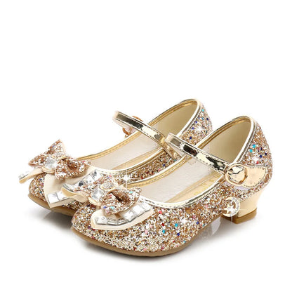 Children’s Princess Sandals - Girls’ Bowtie High Heel Wedding & Dress Shoes