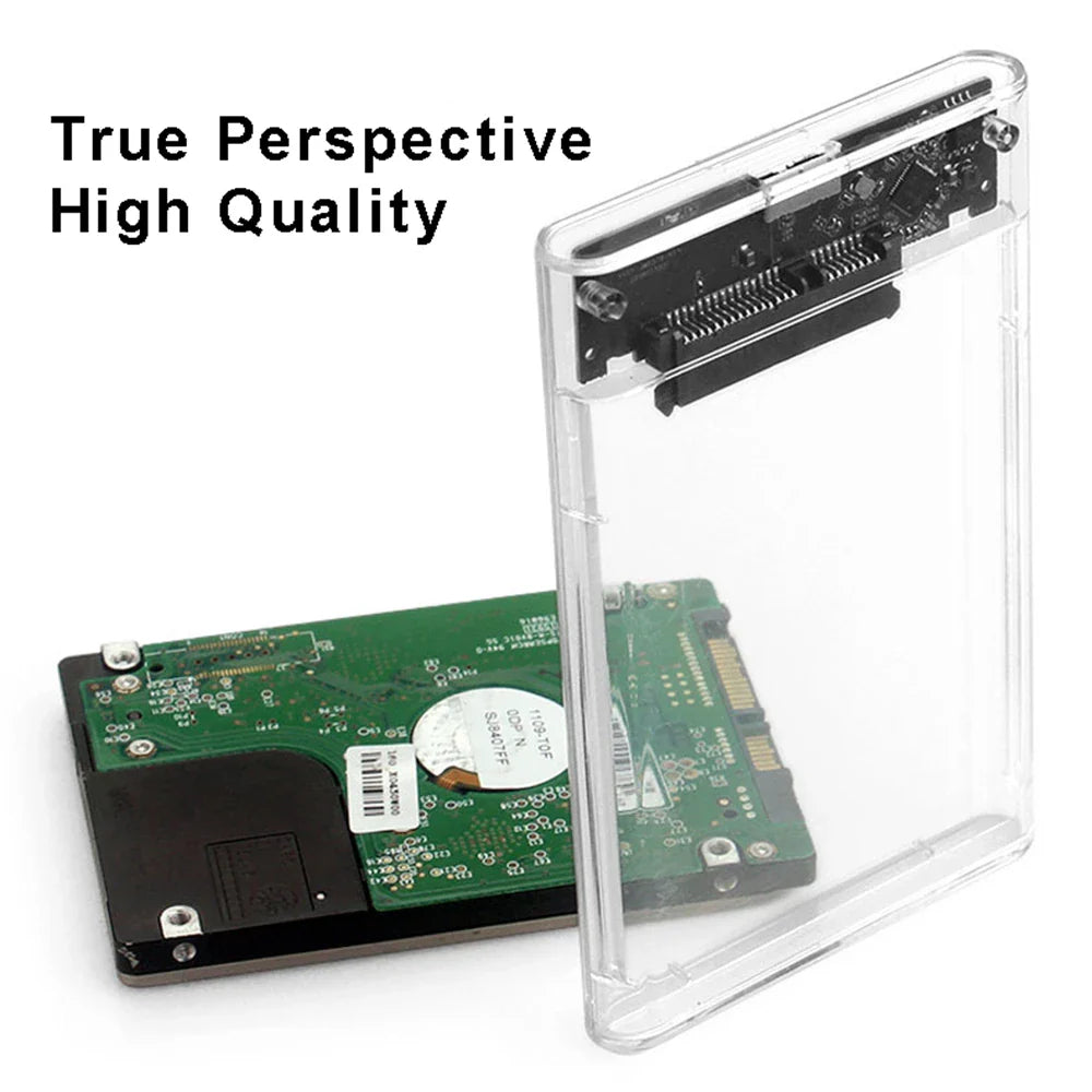USB 3.0 2.5 Inch HDD Enclosure - SATA SSD Hard Drive Case with 5Gbps Transfer Speed, External Housing with Cable
