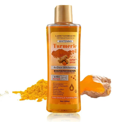 200ml Turmeric & Ginger Essential Oil — Deep Hydration Face & Body Moisturizer, Nourishing & Smoothing Skin Serum