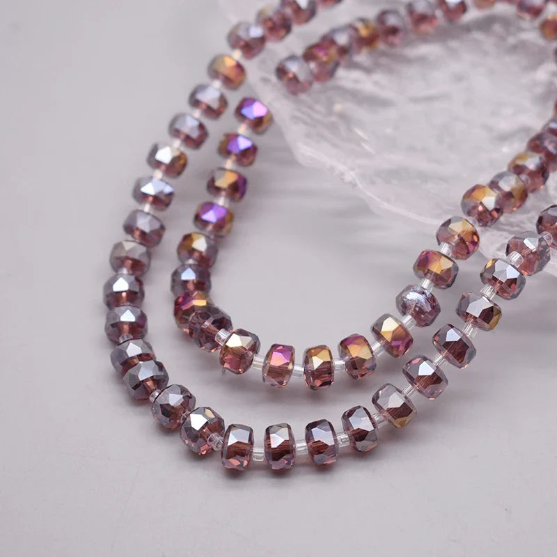 8mm Crystal Glass Beads Set - 30PCS Color Wheel Faceted Round Loose Beads for DIY Jewelry Making & Bracelets