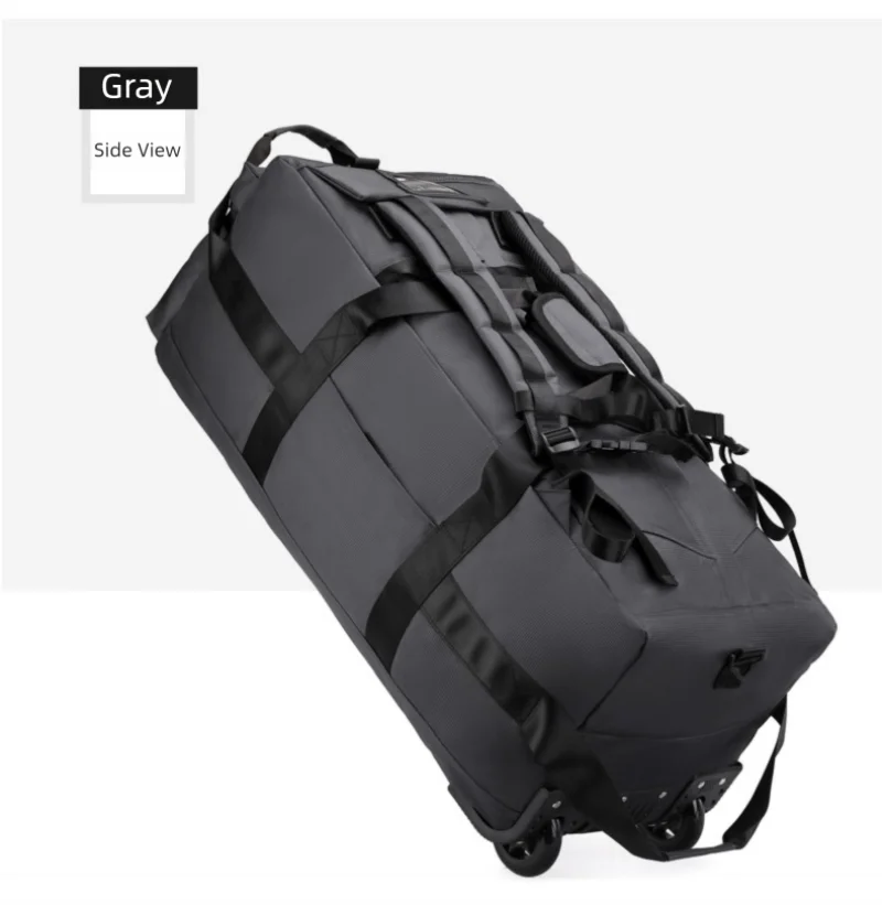 80L Rolling Duffle Bag with Wheels – 31" Heavy-Duty Foldable Travel Duffel, Water-Resistant Luggage with Shoulder Strap