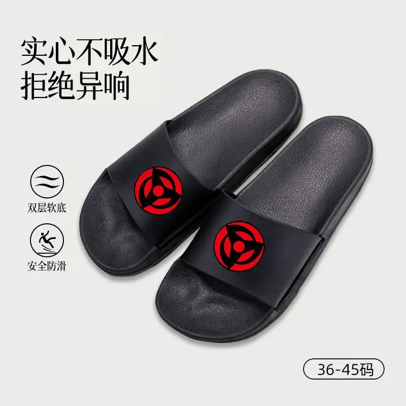 Naruto Anime Uchiha Itachi Akatsuki Slippers – Comfortable Non-Slip Indoor Home Slippers for Couples with Thick Sole