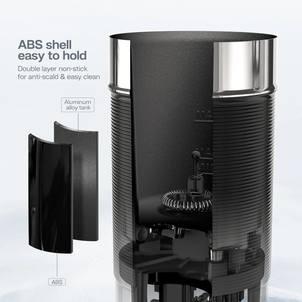 HiBREW Milk Frother M1A – Fully Automatic Cold/Hot Frothing Foamer and Chocolate Mixer, Cool Touch Latte and Cappuccino Warmer