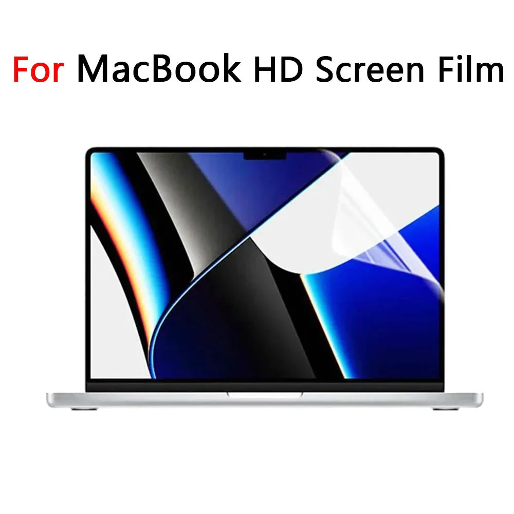 HD Clear Laptop Screen Protector — Soft Film for MacBook Pro & Air 13", 14", 15", 16" (M1 & M2, Pro & Max)