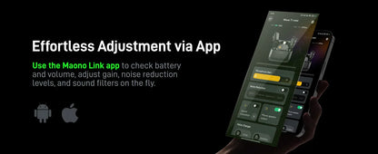 MAONO T1 Mini Wireless Lapel Microphone – Noise-Canceling Clip-On Mic for iPhone, Android, Tablet & PC Recording