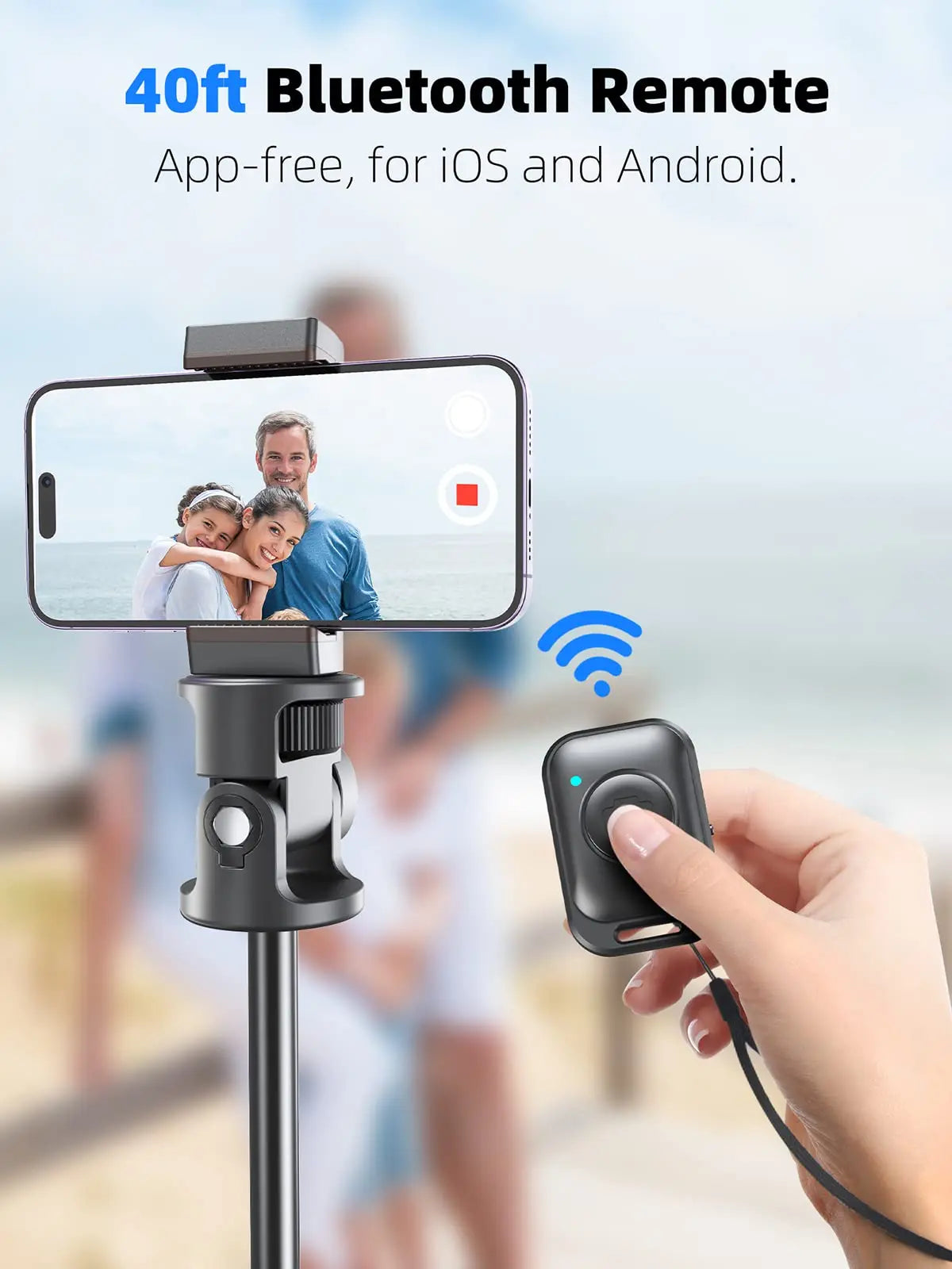 [Newest] Selfie Stick Tripod with Wireless Bluetooth Remote – For GoPro, Insta360, DJI Action Camera & Smartphones