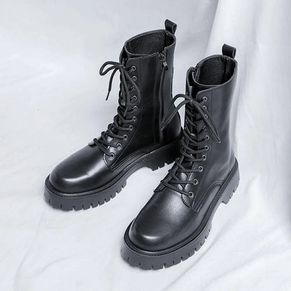 Luxury Brand Men's High Top Boots – Designer Leather Casual, Business & Outdoor Work Boots for Men