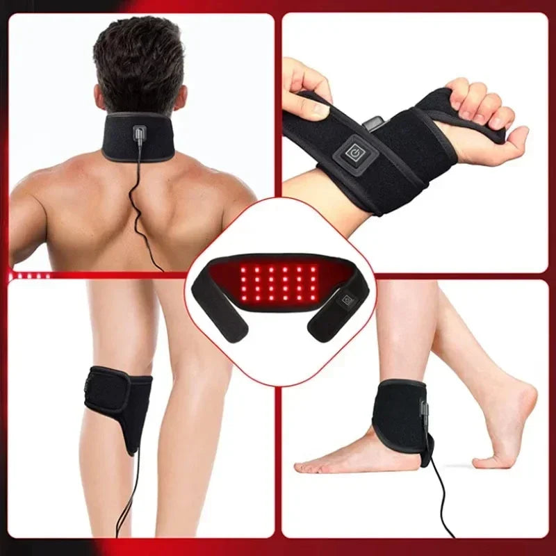 24PCS LED Red Light Belt – Wearable USB Device for Neck, Wrist, Arms, Chin & Waist, 660 & 850nm Therapy for Muscle Relief