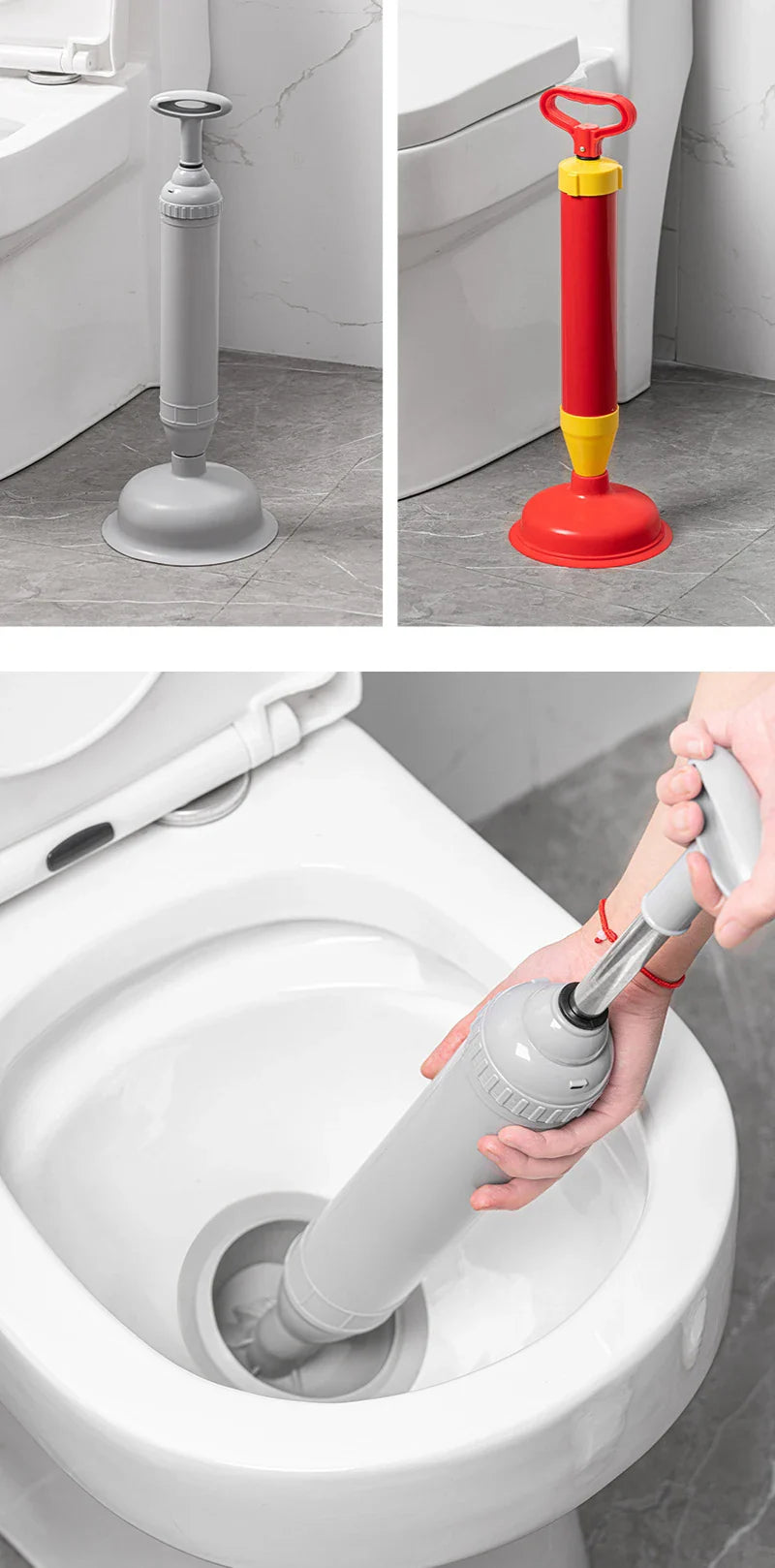Multifunctional Silicone Toilet Plunger – High Pressure Vacuum Pump Anti-Blocking Drain Cleaner Tool