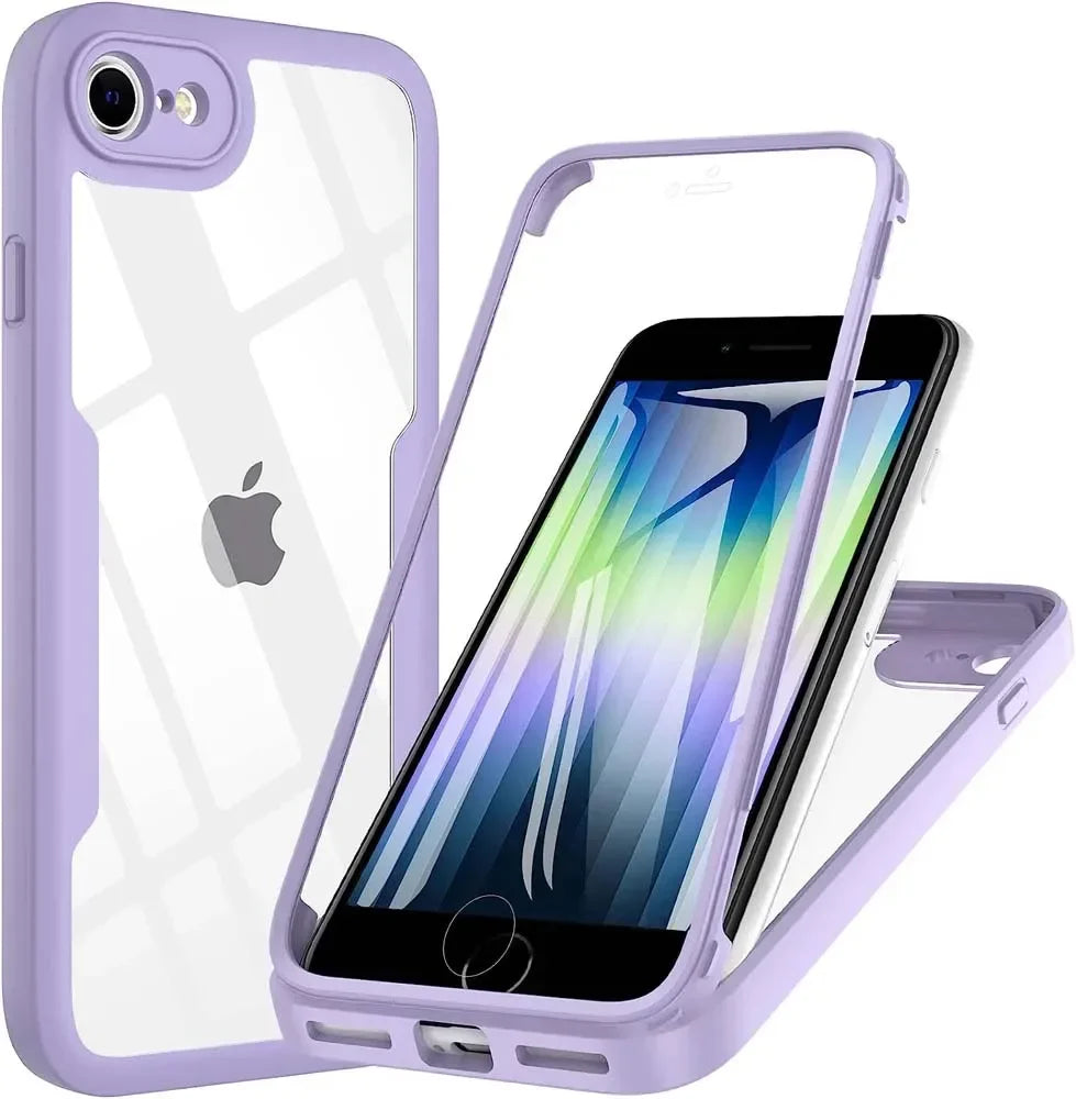 360° Full Body iPhone Case - Double-Sided Screen Protector Cover for iPhone SE 2020, SE 2022, 8 & 7