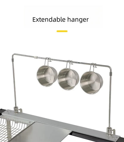 Portable Stainless Steel Light Pole Bracket — Outdoor IGT Table Supply and Desktop Mount Camping Table Accessory