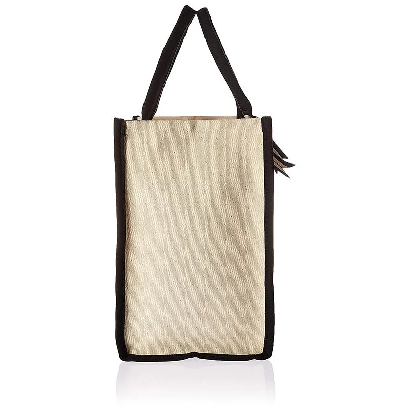 Stay Stylish on the Go: Fashion Canvas Tote Bag with Letters and Flower Design - Portable Beach Shoulder Shopping Casual Bag, Large Capacity Handbag