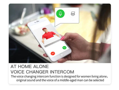 WiFi Video Doorbell Camera – HD Night Vision, Wireless Smart Home Security, Battery-Powered, Two-Way Intercom with Voice Changer