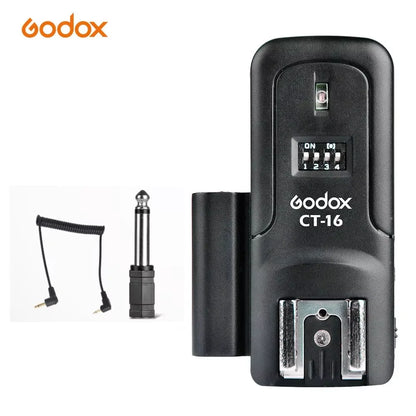 Godox CT-16 16-Channel Wireless Flash Trigger Transmitter & Receiver Set for Canon Nikon Pentax Studio Speedlite