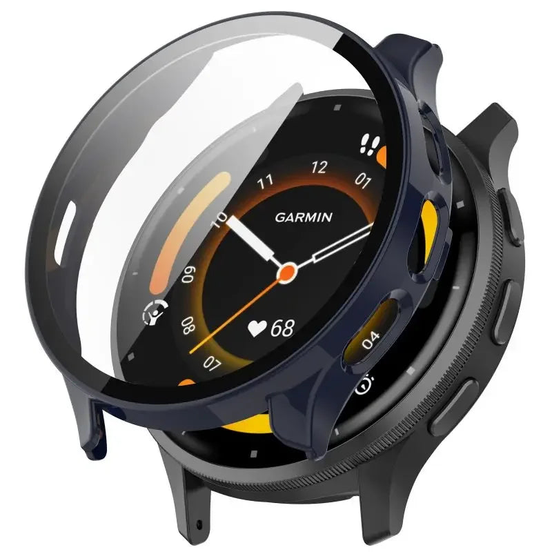 Tempered Glass Case for Garmin Venu 3/3S – Smartwatch Protective Cover with Screen Protector Bumper Shell