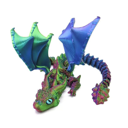 3D Printed Movable Dragon Fidget Toy – Rotatable Articulated Desktop Ornament & Gift for Kids & Adults