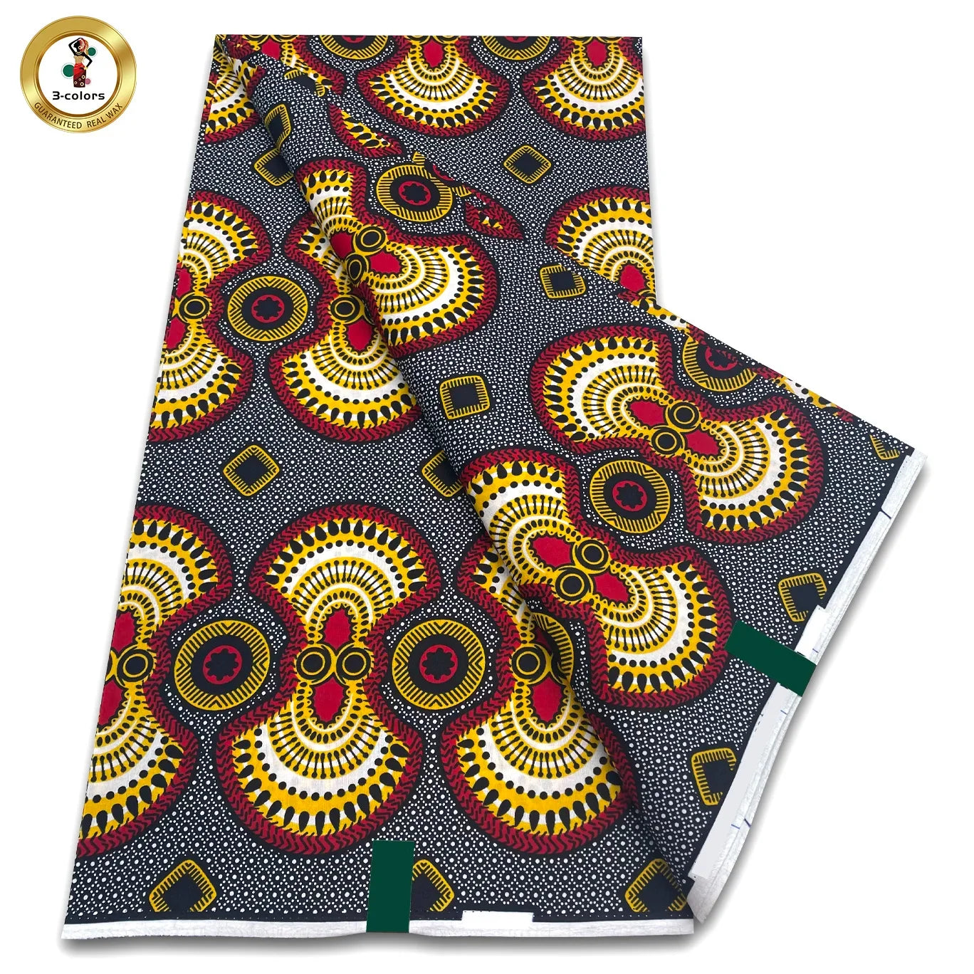 African Real Wax Print Fabric - 100% Cotton Soft Ankara Pagne Material for Dresses
