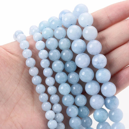 Natural Stone Round Beads 4-12mm Tiger Eye Lava Turquoise Jade for DIY Jewelry Making Bracelet Craft Supplies