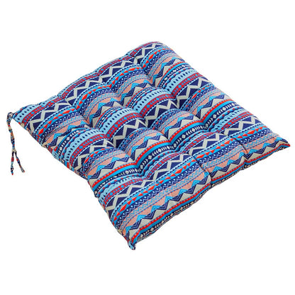 40cm Square Chair Cushion – Thickened Linen Stool Pad with Anti-Skid Strap, Backrest Pillow for Home & Office Chair
