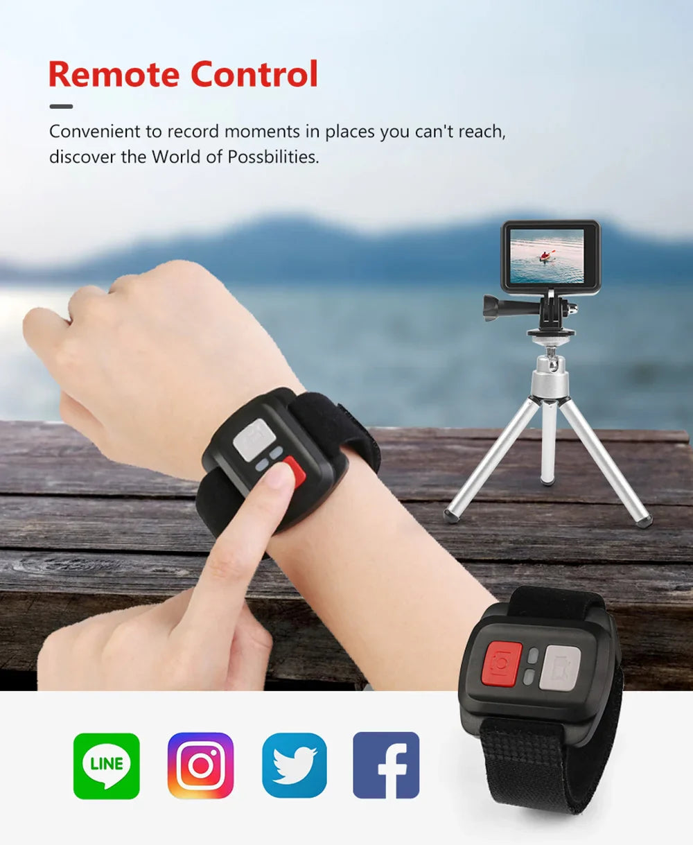F6W Action Camera — 5K/4K60FPS, 48MP, 2.2" Touch LCD, EIS, Dual Screen, Wi-Fi, 170° Waterproof 30M, 8X Zoom Sports Camera with Wireless Mic