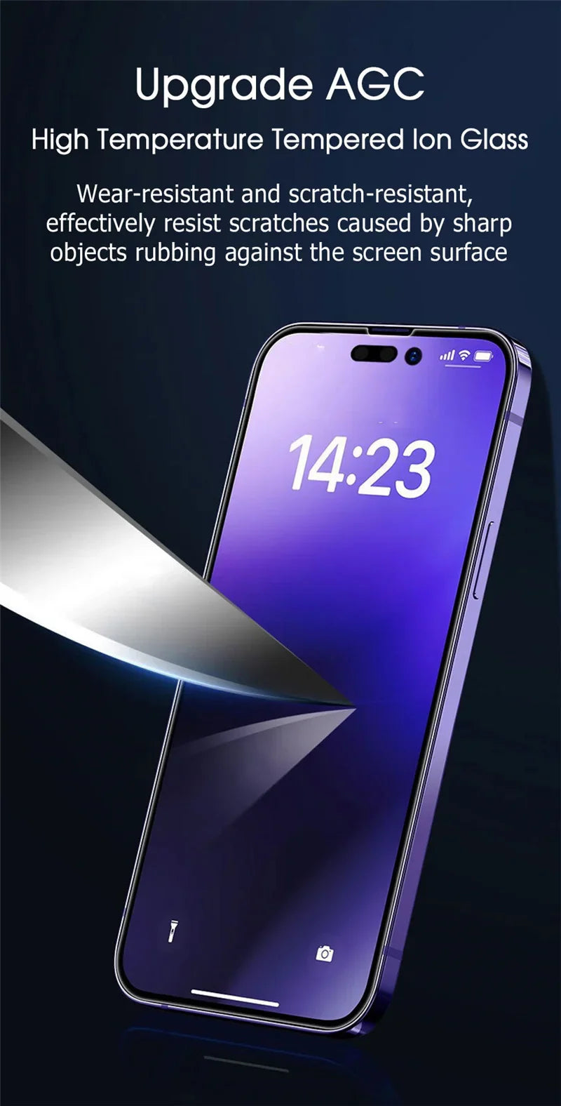 1–3PCS Anti-Blue Light Privacy Screen Protector – Tempered Glass for iPhone 11–15 Series, Eye Protection & Clear Display