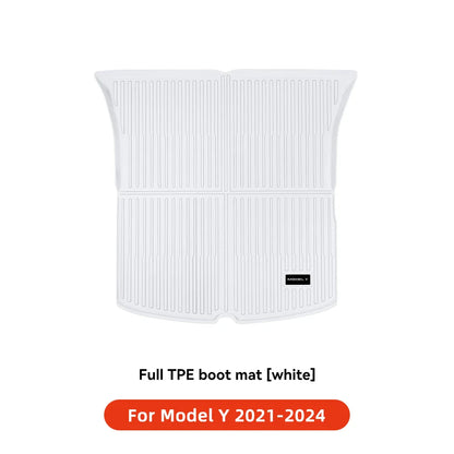 YZ TPE White Foot Pad — Fully-Surrounded Floor Liner for Tesla Model 3 & Model Y (2021–2025) | Waterproof, Non-Slip