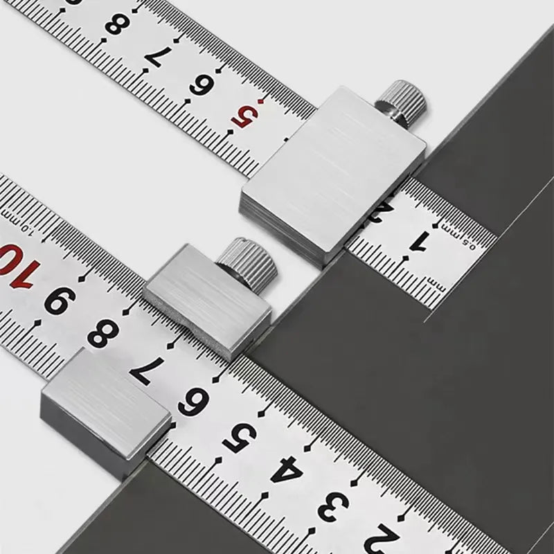 Swenson Metal Carpenter Square: Precision Woodworking Tools with Steel Ruler, Limit Block, and Marking Gauge for Accurate Positioning