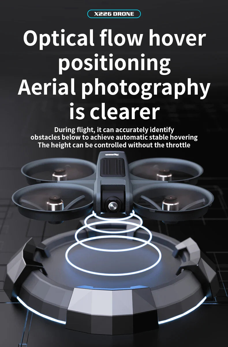 X226 Drone VR – Brushless RC Quadcopter with Dual HD Camera, Optical Flow Hover, Obstacle Avoidance, Remote Control Toy for Boys