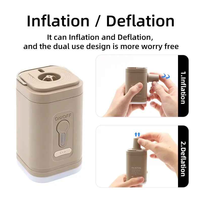 Portable Wireless Electric Air Pump: Inflator/Deflator for Inflatable Cushions, Air Beds, Boats, Swimming Rings