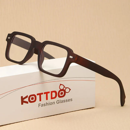 Fashion Square Reading Glasses for Women & Men – Plastic Computer Eyewear with Anti-Blue Light, Presbyopia & Hyperopia, Diopter +1.0 to +2.0