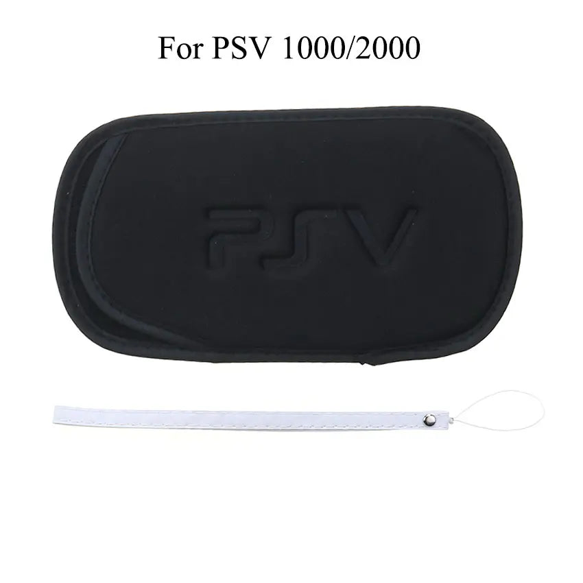 YuXi Soft Protective Carrying Case for PSP 1000/2000/3000 — Storage Pouch with Hand Wrist Lanyard for PSV & PSP Go Console