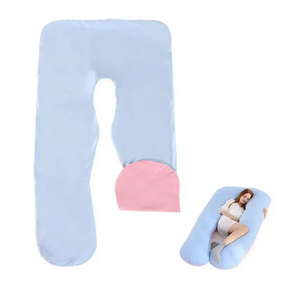 Cotton Maternity U-Shaped Body Pillow Case – 140/150cm Removable & Washable Cover for Pregnancy Support