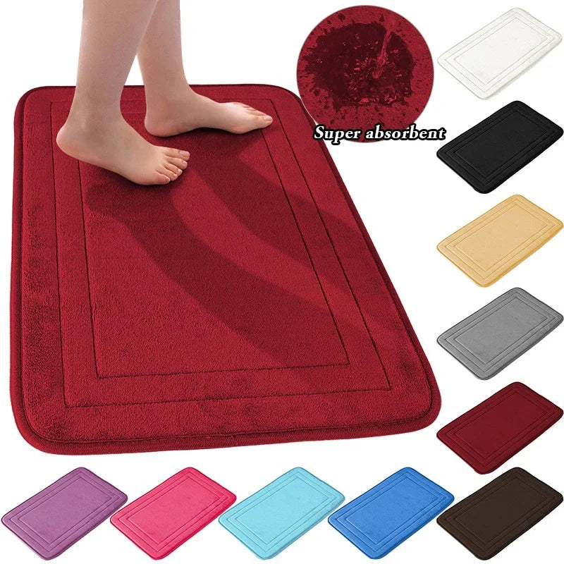 Non-Slip Bathroom Mat - Soft, Comfortable Absorbent Floor Carpet, Machine Washable & Quick-Dry Shower Room Doormat