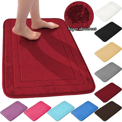 Non-Slip Bathroom Mat - Soft, Comfortable Absorbent Floor Carpet, Machine Washable & Quick-Dry Shower Room Doormat