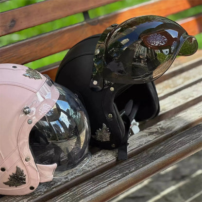 Motorcycle Helmet Bubble Visor – Anti-Fog UV Protection HD Lens for Retro Open Face Helmets