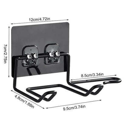 Wall-Mounted Hair Dryer Holder Rack – Bathroom Organizer for Hair Tools, Straightener & Dryer Storage Shelf
