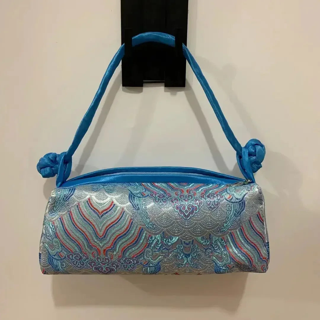 Luxury Silk Embroidered Women’s Handbag – Fashion Elegant Tote Clutch, Handmade Cosplay Style Evening Purse