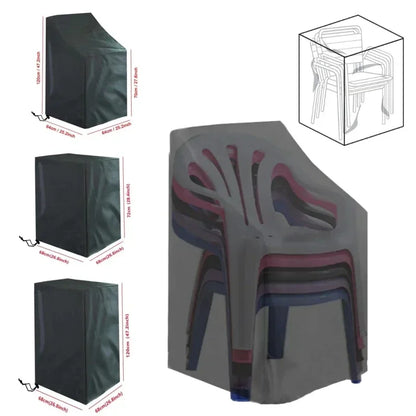 Stacked Chair Dust Cover Storage Bag – Waterproof & Dustproof Outdoor Furniture Protector, Heavy Duty Garden Chair Organizer Cover