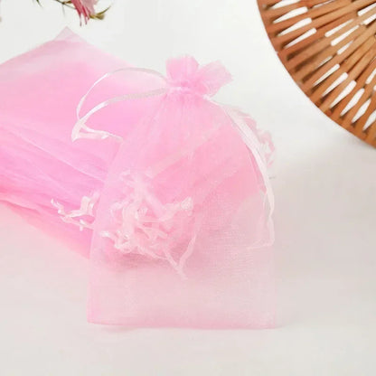 Organza Drawstring Gift Bags - 500/1000pcs Jewelry Pouches for Wedding Party Valentine Easter Packaging