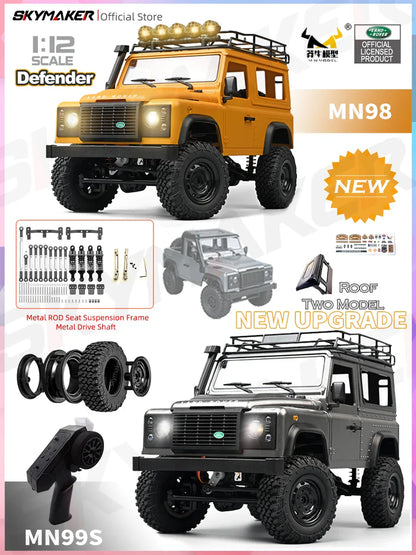 MN99s MN98 1:12 RC Rock Crawler – 2.4G 4WD Defender RTR Remote Control Car, 1/12 RC Truck Toys