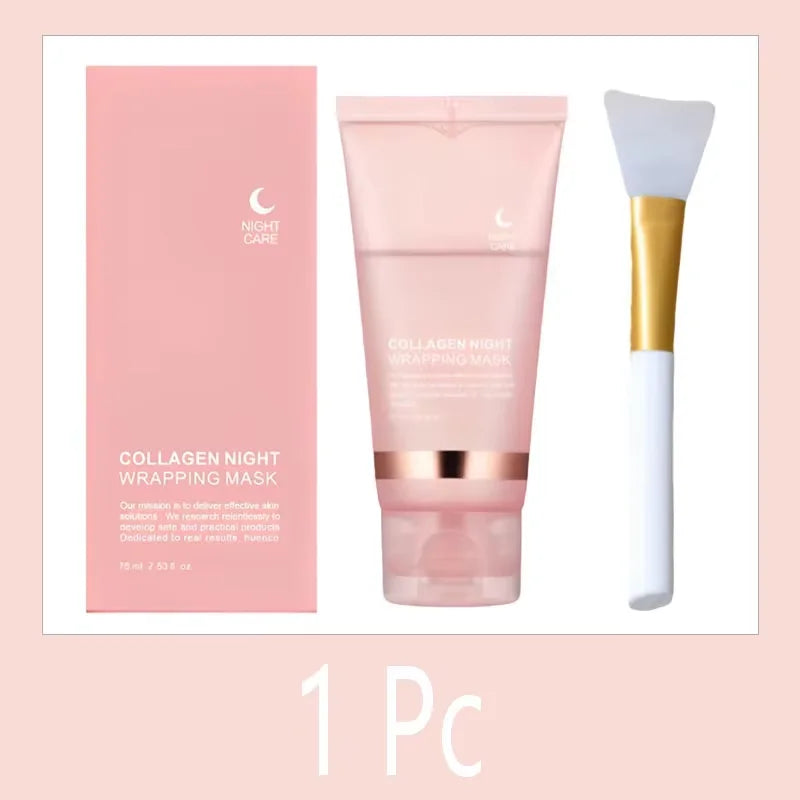 Korean Collagen Overnight Peel Off Facial Mask 75ml – Deep Hydrating Night Wrapping Mask Cream for Glowing Skin