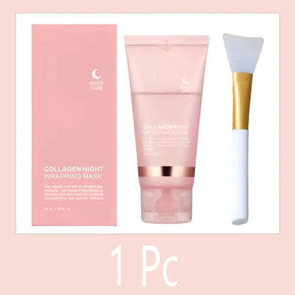 Korean Collagen Overnight Peel Off Facial Mask 75ml – Deep Hydrating Night Wrapping Mask Cream for Glowing Skin