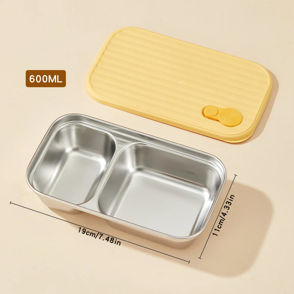 WORTHBUY 304 Stainless Steel Lunch Box with Lid — Portable Leak-Proof Stackable Bento Box for Fruit, Salad, and Food Storage, Ideal for Students