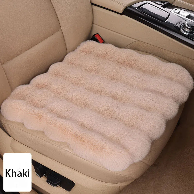 Winter Plush Car Seat Covers – Ultra-Soft Rabbit Fur Cushion Pads for Warmth, Universal Fit Auto Chair Protectors