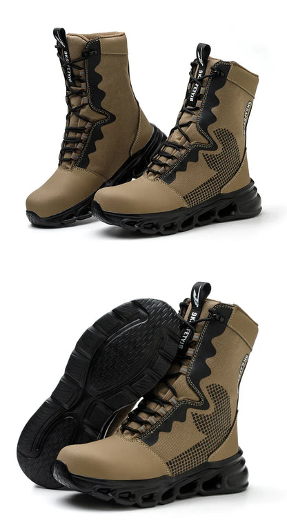 Men's Steel Toe Work Sneakers - Safety Shoes, Puncture-Proof Boots, Indestructible Lightweight Footwear for Security