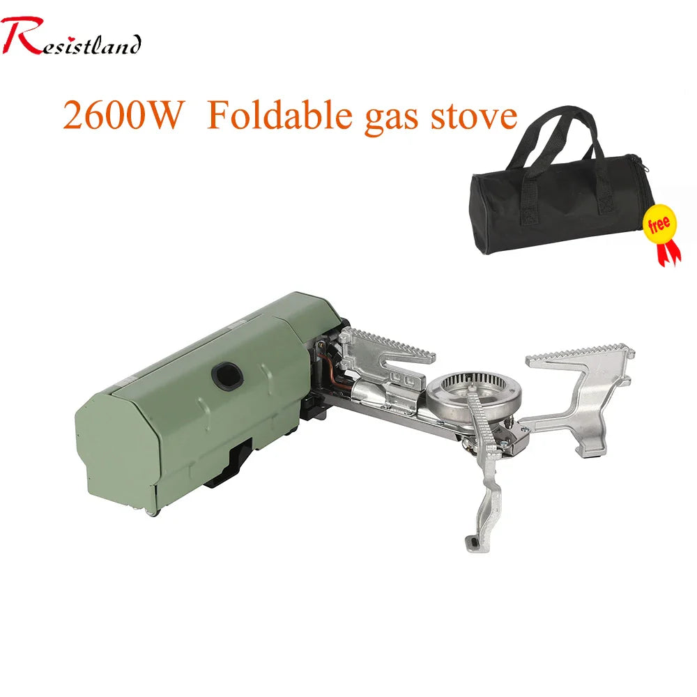 2600W Portable Folding Gas Stove – Camping, Hiking, BBQ, Travel Cooking Grill Cooker with Cassette Gas Burner